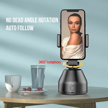 BONOLA 360°de rotación portátiles inteligentes de tiro de pie seguimiento de la cara de pie para iPhone12/11 de Samsung, Xiaomi, Huawei Cámara de un teléfono móvil