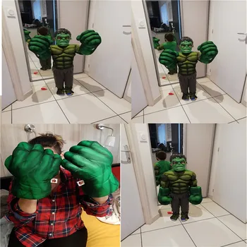 2pc Adultos y Niños Superhéroe Hulk Felpa Guantes de Cosplay Niños de la Fiesta de Halloween de la Fantasía Props Regalos