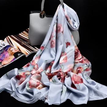 Hangzhou Natural Doble Bufanda De Seda Para Las Mujeres De Lujo De La Marca Real Pañuelos De Seda De Las Señoras De Pura Seda Bufandas Chales Envuelve