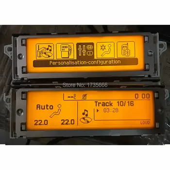 Original 12 pin de la pantalla de la ayuda USB de Doble zona de aire de Bluetooth de la Pantalla amarilla monitorfor Peugeot 307 407 408 pantalla citroen C4 C5