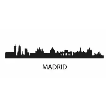 MADRID Skyline Calcomanía etiqueta Engomada de la Pared de Vinilo Pegatinas de Decoración Mural de Arte Sala de estar Decoración del Hogar Hito Horizonte de la Calcomanía de Pared