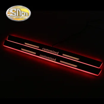 SNCN 4PCS Acrílico Movimiento LED de Bienvenida Coche de Pedales de desgaste de la Placa de Pedal Umbral de la Puerta de la Vía de la Luz Para Mercedes Benz X117 CLA180 CLA200