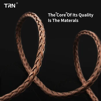 TRN T2 16 Núcleo de Auriculares de Plata Cable Plateado de alta fidelidad Cable de Actualización 3.5/2.5/4.4 mm MMCX/2Pin Conector Para TRN V80 V90 V10 V60