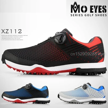 2019 Zapatos de Golf de Mens Impermeable de los Deportes de Zapatos con botones Giratorios Hebilla de Golf Sneakers Mens Anti-slip de Entrenamiento de Golf Zapatillas de deporte de Nuevo