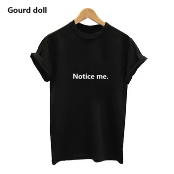 Aviso mí Letra impresa camiseta de las mujeres 2020 Estilo Punk de Verano de la Camiseta de Harajuku Tumblr Blanco blakc Camiseta Tops de las Señoras de la ropa