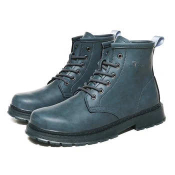 2020 Nuevas Coturno de los hombres de Cuero zapatos de Alta Moda Caliente del Invierno de la Nieve de los zapatos Dr. Motocicleta de Tobillo Botas Martins Azul Doc botas