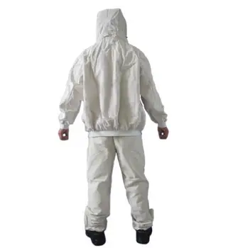 Un lienzo en blanco conjugan de chorro de arena del traje de la ropa de protección capa de pintura de cuerpo completo en traje de protección laboral seguro de ropa de seguridad