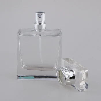 1.7 Onzas (50 ml) Super Clear de Vidrio Vacías de Calidad Superior de la Botella de Perfume con una Fina Neblina de Spray Aplicador para los Hombres de las Mujeres de Colonia