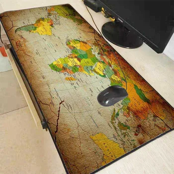 Mairuige Antiguo Mapa del Mundo Grandes Gaming Mouse Pad Lockedge alfombrillas para el Ratón del Teclado de la Almohadilla de Escritorio Estera de Tabla Alfombrilla Gamer Alfombrilla para el ordenador Portátil Lol