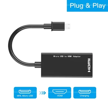 SOONHUA Micro USB A HDMI Convertidor Adaptador Para TV HD de 1080P Audio Video Cable HDMI Para Samsung Huawei Teléfono Android Tablet