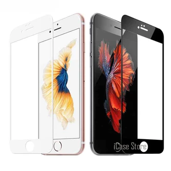 9H de Pantalla Completa de colores de Cristal Templado Para el iPhone 5 5S 5C SE 6 6S Plus 7 7Plus de 4,7 pulgadas 5.5 pulgadas de Pantalla Protector de Cine de Caso