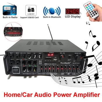 Bluetooth 2.0 Canal de 2000W de Potencia de Audio Amplificador de alta fidelidad 220-240V Amplificador AV Altavoz Remoto de Control de EQ Etapa de Karaoke para el Coche en Casa