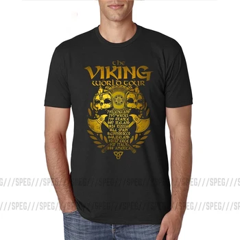 Camiseta De Los Vikingos De Oro Leyendas Valhalla De La Juventud De Algodón De Manga Corta Tshirs Caliente De La Venta De Camiseta De Los Hombres De La Vendimia De Impresión De Gran Tamaño