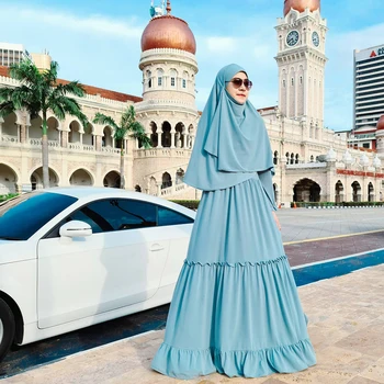 Kaftan Dubai Abaya Musulmán Conjuntos de Vestido de Turquía Vestidos de Abayas Para las Mujeres Traje Musulman Conjuntos De Modo Vetement Chilaba femme
