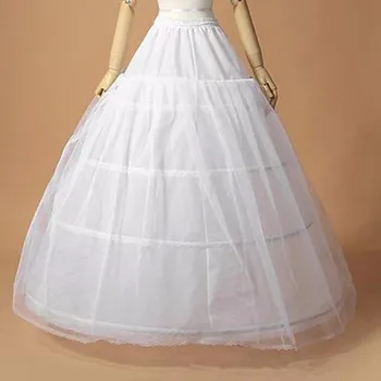 La moda de 3 Aros de Una Capa de Tul Crinolina para Vestido de Bola Vestido de Novia Blanco jupon Mariage Falda En Stock Enagua de la Boda