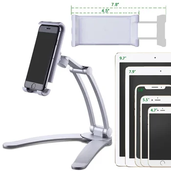 Besegad Tablet Escritorio Pared Soporte soporte para Teléfono del Soporte de Montaje Giratorio de 5 a 10.5 pulgadas de iPhone iPad de Huawei, Xiaomi Cuaderno de Apoyo