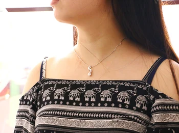 Gota colgante en plata de Plata femenina plata maciza de clavícula collar de encanto corto collar de plata regalo de cumpleaños del envío Libre