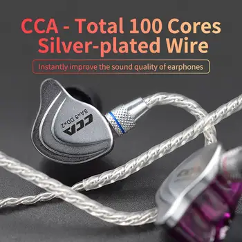 Cable de los auriculares de Plata Revestidos de Reducción de Ruido de alta fidelidad Enchufe de 3.5 mm Cable de los Auriculares para CCA-C10/C10 2020