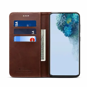 Casos Para Samsung Galaxy S20 Ultra S20 Caja Del Teléfono Del Cuero Flip Wallet Magnético De La Cubierta Con El Titular De La Tarjeta De Libro De Coque Fundas