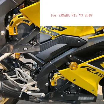 Para YAMAHA R15 V3 2018 de la Motocicleta del CNC de Aluminio del Motor de la Guardia Protectora de la Cubierta Lateral de la Decoración de la Moto Modificada Accesorios de Oro