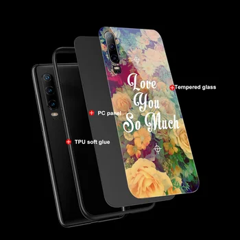De dibujos animados de Flores de Caso para Huawei P30 P20 P40 Lite Pro P Smart Plus 2019 Honor 30 20 10 Pro Mate 40 30 20 Lite Pro de Cristal de la caja del Teléfono