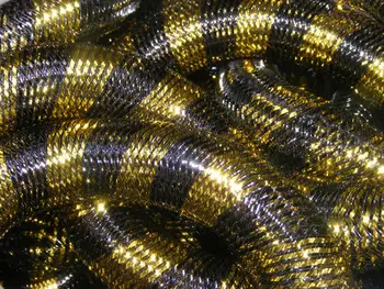 Negro metalizado Oro de la Raya Cyberlox Crin Tubular Extensiones de Cabello de 60 yardas de 16mm