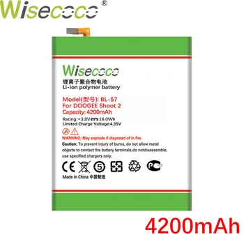 WISECOCO 4200 mah BL-57 de la Batería Para Doogee Disparar 2 Teléfono Inteligente de Alta Calidad En Stock Batería+Número de Seguimiento