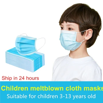 3-12Years Niño Niños Desechables Mascarillas de 3 Capas Anti-Contaminación de Polvo Máscaras de Tela no tejida resistente al Polvo de la Máscara de 24h Buque Rápido