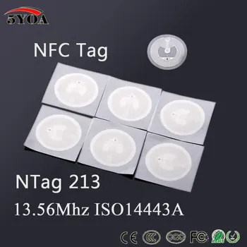 1000pcs/Lot NFC etiqueta Engomada de la ETIQUETA De 13,56 MHz ISO14443A Ntag213 Universal de la Etiqueta RFID de la Etiqueta de la Tecla de Etiquetas de llaveros llavero Token de Patrulla