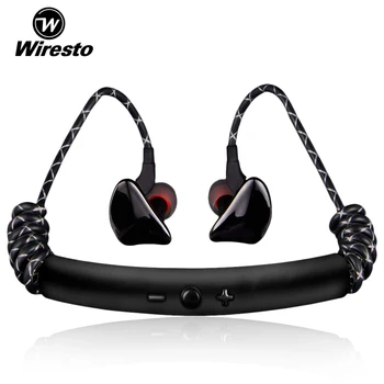 Wiresto Deportes Auricular Inalámbrico de Auriculares Estéreo Bluetooth Plegable Sweatproof Auriculares con banda para el cuello de Diseño para Gimnasio al aire libre