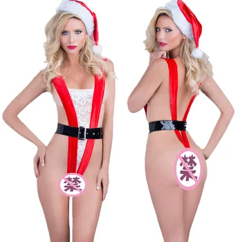 Lencería Sexy de Navidad de las Mujeres Ropa de Cosplay Traje de Navidad de Rol Sexy Ropa de Santa Claus Cosplay Vestido de Fiesta