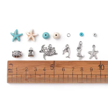 La Fabricación de joyas Kit Océano Tema de BRICOLAJE Conjuntos de Joyas con Turquesa Sintético Perlas de Aleación Colgantes & Perlas de Star & Dolphin & Sirena
