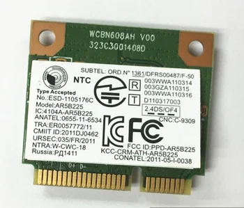 SSEA NUEVO para Atheros AR5B225 AR9485 la mitad de la tarjeta Mini PCI-E WIFI bluetooth 4.0 tarjeta Inalámbrica para Lenovo G400 G400S G500 G405 M490