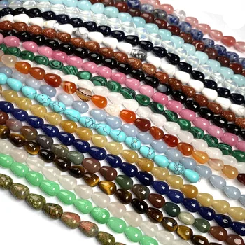 La Piedra Natural Gota de Agua Forma Suelta Perlas de Cristal Semielaborados Cadena de Bolas para la Fabricación de la Joyería de BRICOLAJE Pulsera del Collar de los Accesorios