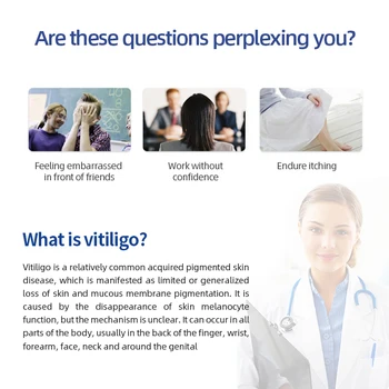 Médicos Leucoplasia de la Enfermedad de Crema para el Vitiligo el Pigmento de la Melanina de la Promoción de Linimento Blanco de la Piel de Reparaciones de Tratamiento de yeso