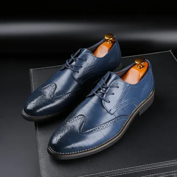 2019 Moda Hombre Zapatos Formales de Alta Calidad, Transpirable de Cuero de la PU de la Personalidad de los Hombres de Negocios Vestido Mocasines, Oxford Zapatos de la Boda 2