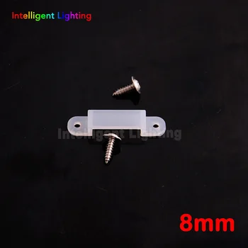 50pcs 8mm 10mm 12mm 14mm tira de led conector de Silicio clip con 100pcs Tornillos para la fijación de flexiable 5050 3014 5630 WS2812B WS2811