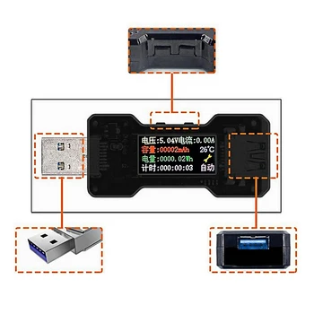 USB Digital Probador del Voltímetro DC Amperimetro Actual Capacidad de Voltaje del Multímetro Detector de Banco del Poder del Cargador Indicador del Medidor