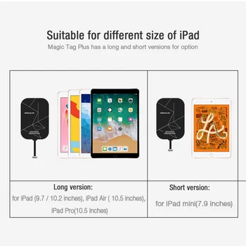NILLKIN Magia Etiqueta Más Carga Inalámbrica Receptor de Cable Para iPad Pro Ultra-delgado Inalámbrico Adaptador de Cargador Para Samsung Tab S6 S7