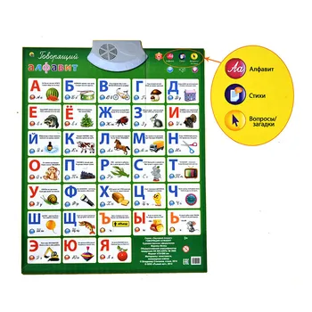 QITAI de Música ruso Alfabeto Hablando Cartel de la Rusia de los niños juguetes educativos Electrónicos ABC póster Educativo Fonético, Gráfico