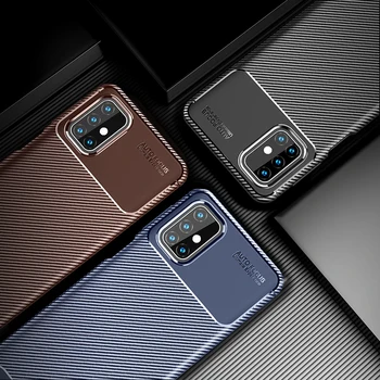 Caja del teléfono para Samsung Galaxy M31s Caso de la Cubierta de Fibra de Carbono Suave de TPU de Silicona a prueba de Golpes Caso para Samsung Galaxy A31 A41 M11 A21s