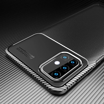 Caja del teléfono para Samsung Galaxy M31s Caso de la Cubierta de Fibra de Carbono Suave de TPU de Silicona a prueba de Golpes Caso para Samsung Galaxy A31 A41 M11 A21s