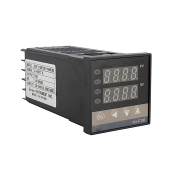 Digital Controlador de Temperatura PID, Kit de Doble Pantalla Digital REX C100 Termostato + 40Da SSR Relé+ K Tipo de Sensor de la Sonda