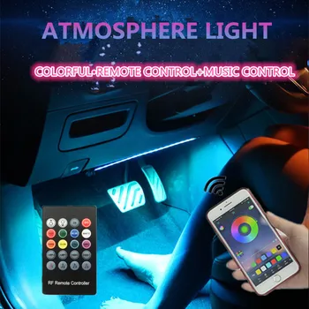 10 en 1 RGB LED Ambiental con 8M de la decoración Interior del coche de la fibra óptica de la luz de tira por la Aplicación de Control de 12V ambiente decorativo lámparas
