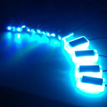 10 en 1 RGB LED Ambiental con 8M de la decoración Interior del coche de la fibra óptica de la luz de tira por la Aplicación de Control de 12V ambiente decorativo lámparas