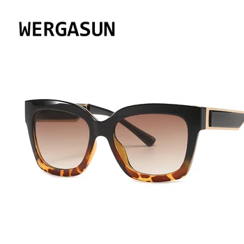 WERGASUN Nueva Marca de Moda Diseñador de Ojo de Gato Gafas de sol de las Mujeres de gran tamaño de Marco Vintage Gafas de Sol de oculos de sol UV400