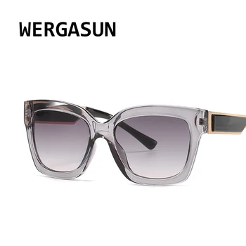 WERGASUN Nueva Marca de Moda Diseñador de Ojo de Gato Gafas de sol de las Mujeres de gran tamaño de Marco Vintage Gafas de Sol de oculos de sol UV400