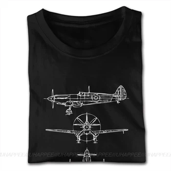Spitfire Planos Piloto Camisetas Spitfire Avión Del Vintage De La Foto De La Camiseta De Pequeño Tamaño Para El Hombre Serigrafía Camisa
