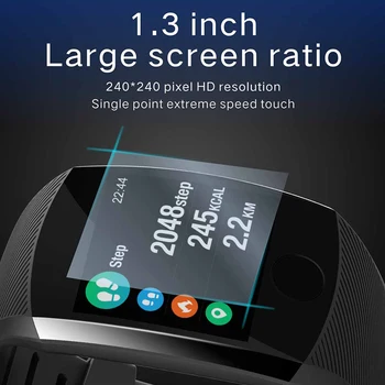 P11 Inteligente de Pulsera Impermeable de la Pulsera de Fitness Gran Pantalla Táctil OLED Mensaje de la Frecuencia Cardíaca en Tiempo Smartband Actividad Reloj del Perseguidor
