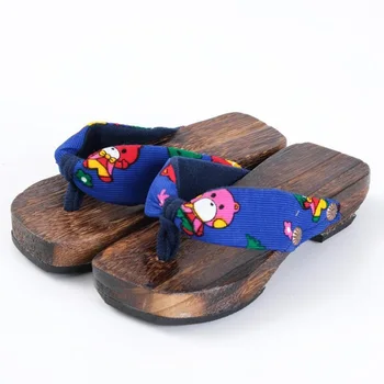 Los niños de las Niñas Kawaii Zapatos Japonés Nacional Geta Zuecos para Niños Chicos de Naruto Cosplay Samurai Ninja Ronin Flats, Sandalias, Zapatillas de